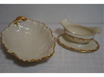 LOT OF 2 LENNOX PIECES WITH GOLD TRIM