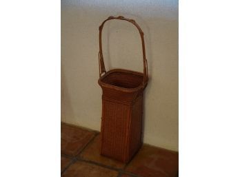 NARROW WICKER BASKET WITH HANDLE, 24IN HEIGHT