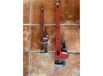 LOT OF 2 PIPE WRENCH