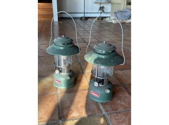 LOT OF 2 COLEMAN BRAND LANTERN,  14IN HEIGHT