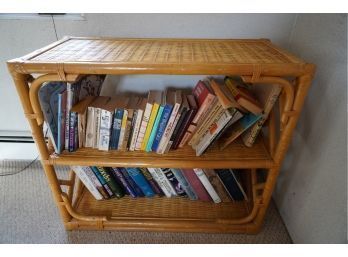 BAMBOO RETTAN STYLE BOOK SHELF, BOOKS ARE NOT INCLUDED