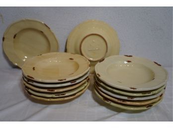 LARGE LOT OF MADE IN ITALY SOUP BOWLS, 9IN LENGTH