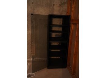 STEREO CABINET GLASS DOOR 6 TIER WOOD CABINET