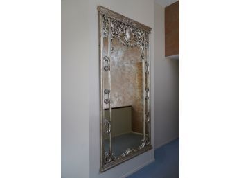 MODERN STYLE WOOD HANGING WALL MIRROR, 99X49.5 INCHES