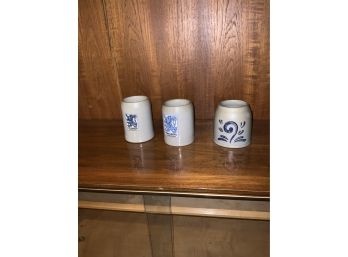 3 CERAMIC BEER STEINS