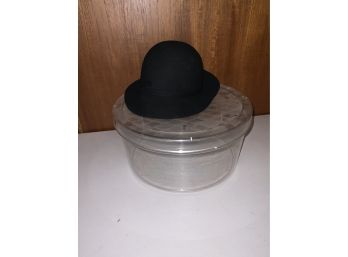 VINTAGE ADOLFO II HAT WITH PLASTIC CONTAINER