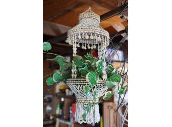 VINTAGE WHITE HANGING PLANTER