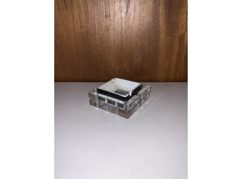 PORCELAIN AND GLASS SQUARE ASH TRAY