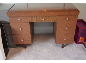 MID CENTURY DESK WITH 7 DRAWERS