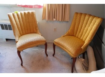 LOT OF 2 MID CENTURY YELLOW CLUB CHAIRS