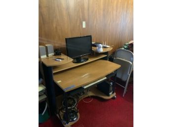 SOLID WOOD COMPUTER DESK, READ INFO!