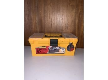 16' TOOL BOX FILLED WITH SEWING MATERIALS