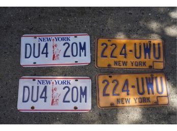 LOT OF 4 NY COLLECTIBLE LICENSE PLATES