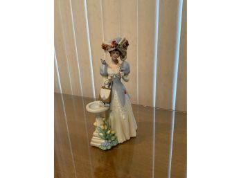 1998 PORCELAIN ALBEE FIGURINE BLUE DRESS (9.5 INCHES HEIGHT)