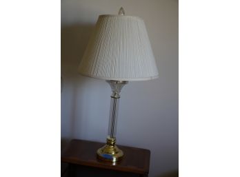 WATERFORD STYLE COMPT LAMP WITH GOLD STYLE METAL BASE , 21IN HEIGHT