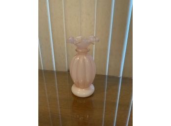 VINTAGE PINK GLASS VASE (8 INCES HEIGHT)