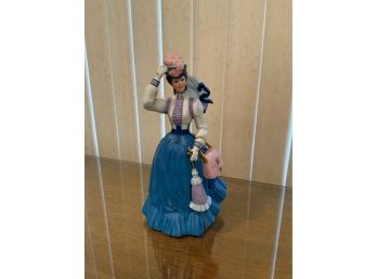 1996 PORCELAIN ALBEE AWARD FIGURINE BLUE DRESS (10 INCHES HEIGHT)