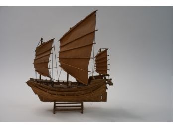 UNIQUE HAND MADE ALL WOOD SAILING SHIP-MODEL WSTAND