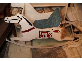 VINTAGE WOOD ROCKING HORSE TOY