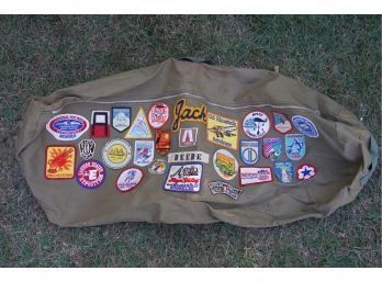 ONE OF A KIND TITLE 'JACK' MILITARY BAG WITH VINTAGE BADGES