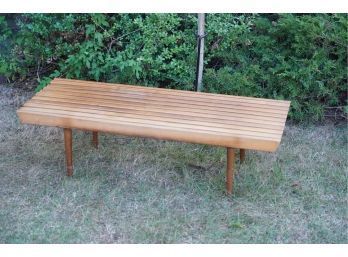 EVERYONE’S FAVORITE SLOTTED MID CENTURY BENCH/COFFEE TABLE