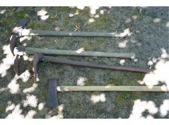 BUNDLE DEAL! LOT OF 4 PICK MATTOCK WITH WOOD HANDLES