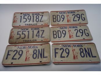 LOT OF 6 COLLECTIBLE WHITE NY PLATES