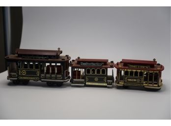 LOT OF 3 VINTAGE SAN FRANCISCO SMALL TOY TRAINS