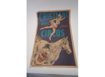 WOW! ORIGINAL CRISTIANI BROS. CIRCUS POSTER