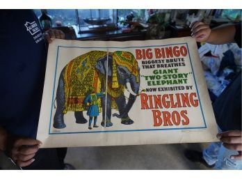 RINGLING BROS PAPER POSTER ROLLED UP FORM