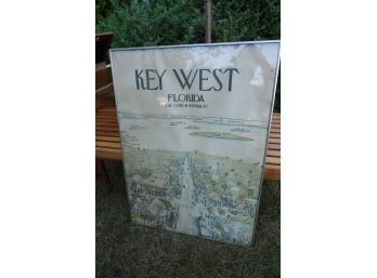 VINTAGE KEY WEST FLORIDA PRINT 22X50 INCHES