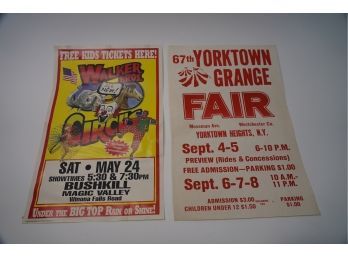 LOT OF 2 ORIGINAL CIRCUS ADVERTISEMENT POSTERS