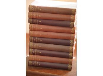 LOT OF 10 ANTIQUE LEATHER BIND BOOKS BY COOPER