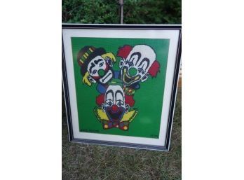 RARE VINTAGE CLOWN NEEDLEPOINT TITLE JUNE BEEBE 1979