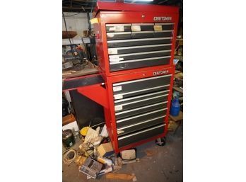 LIKE NEW! CRAFTSMAN 2 PIECE TOOL BOX ON WHEELS