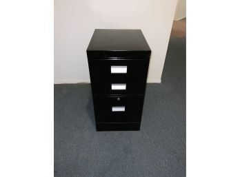 BLACK COLOR METAL 2 DRAWERS CABINET