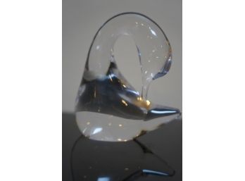 SIGNED GLASS DUCK FIGURINE