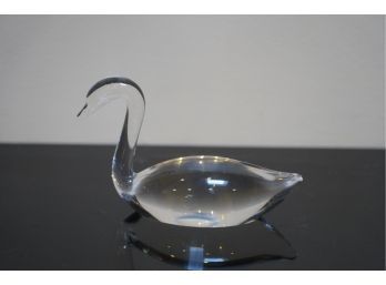 STEUBEN SIGNED DUCK GLASS FIGURINE,