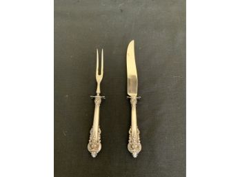 Sterling Handle Carving Fork & Knife