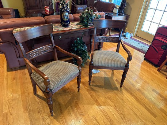 Pair Of British Classic Dining Arm Chairs