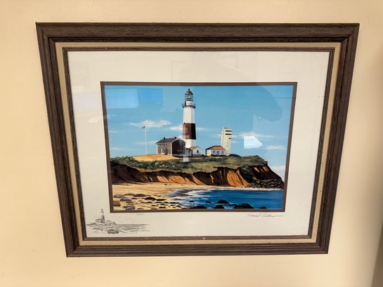 Daniel Pollera Artwork Framed Signed Lighthouse
