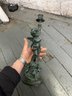 Vintage Bronze Cherub Candle Holder Statue #2