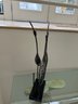 Vintage Beautiful 3 Dancing Egrets Tall Metal Sculpture Missing One Bird
