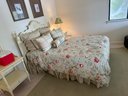 Elegant White Wood Bed With Frame And Mattress And Sheets And Pillows