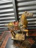 Antique Chinese 19th Century Polychrome Wooden Wood Tang Horse Sculpture Statue