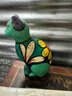 Hand Painted And Signed Cat Sculpture