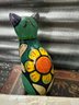 Hand Painted And Signed Cat Sculpture