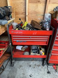 SNAP-ON Red Metal 2-Tier Rolling Shelf With 2 Drawers Tool Box Chest Only No Tools!!