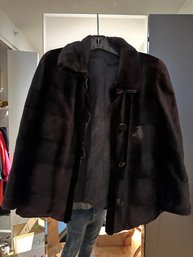 Sheared Fur Coat With Scuff Mark