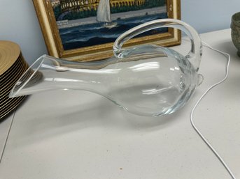 Elegant Leaning Glass Tilted Wine Decanter